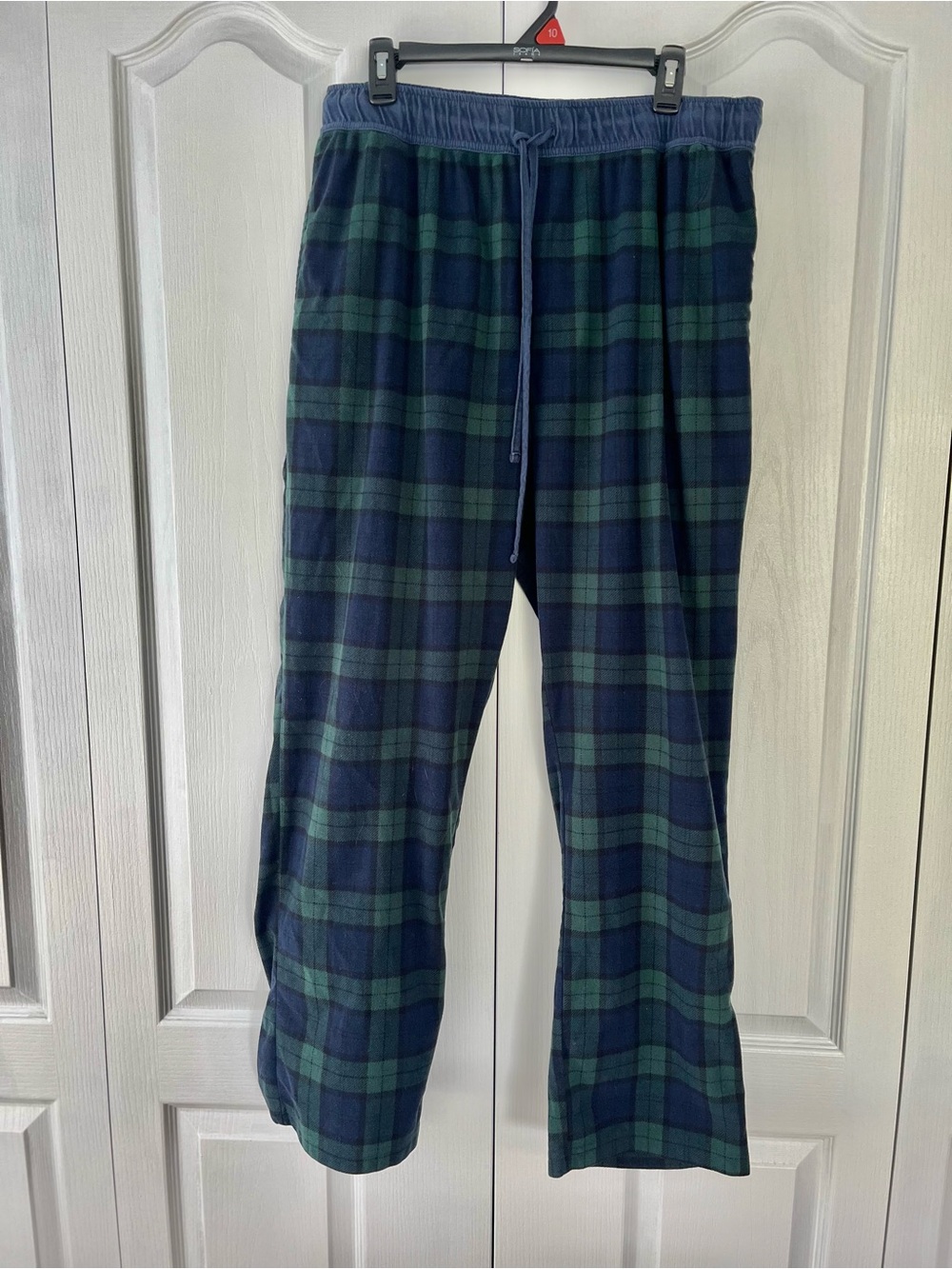 Nautica Pajama Pants Men L Green Tartan Plaid Flannel Lounge Sleepwear Pockets